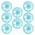 SOLUSTRE 8pcs Rotatable 360 Degree Protractor Circle Drawing Tool with Plastic Lightweight Geometric Ruler for Classroom Teaching and Geometry Studies, Blue Circle Stencil Template