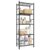 SONGMICS 5-Tier Shelving Unit, Steel Storage Rack, Freestanding Wire Shelf Organizer, 15.7 x 11.8 x 56.7 Inch, for Kitchen, Bathroom, Pantry, Matte Black, Davian Collection UBSC245BD01