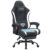 SONGMICS Gaming Chair, Ergonomic Computer Desk Chair with Footrest, Reclining Backrest, Lumbar Support and Headrest, Suede Fabric, Charcoal Gray and Cloud White UOBG092GQ01S