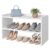SONGMICS Home, 2-Tier Shoe Rack, Stackable Wooden Shoe Shelf, Free Standing Shoe Organizer, Storage Shelves, 11.9 x 24.7 x 14.4 inches, White, for Entryway, Closet