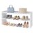 SONGMICS Home, 2-Tier Shoe Rack, Stackable Wooden Shoe Shelf, Free Standing Shoe Organizer, Storage Shelves, 11.9 x 32.5 x 14.4 inches, White, for Entryway, Closet