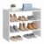 SONGMICS Home, 3-Tier Shoe Rack, Stackable Wooden Shoe Shelf, Free Standing Shoe Organizer, Storage Shelves, 11.9 x 24.7 x 21.5 inches, White, for Entryway, Closet