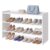 SONGMICS Home, 3-Tier Shoe Rack, Stackable Wooden Shoe Shelf, Free Standing Shoe Organizer, Storage Shelves, 11.9 x 32.5 x 21.5 inches, White, for Entryway, Closet