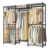 SONGMICS HOME Heavy-Duty Clothes Rack, Metal Closet Organizers and Storage System, Freestanding Wardrobe Closet Garment Rack with Shelves, 16 x 57.1 x 76.2 Inches, Black