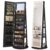 SONGMICS HOME LED Standing Jewelry Armoire, Full Length Mirror with Lights, Lockable Large Jewelry Box, Vanity Mirror with Storage, Space-Saving Organizer, Gift Idea, Ink Black UJJC008B01SH