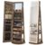 SONGMICS HOME LED Standing Jewelry Armoire, Full Length Mirror with Lights, Lockable Large Jewelry Box, Vanity Mirror with Storage, Space-Saving Organizer, Gift Idea, Rustic Brown UJJC008X01SH
