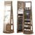 SONGMICS HOME Standing Jewelry Armoire, Full Length Floor Mirror with Storage, Lockable Jewelry Cabinet with 6 LED Lights, Built-in Vanity, Rustic Brown Surface, Black Lining UJJC007X01SH