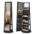 SONGMICS HOME Standing Jewelry Cabinet, Full Length Mirror with Storage, Swivel Jewelry Armoire, Lockable Rotating Jewelry Organizer, Rear Storage Shelves, Bedroom Organization, Black UJJC006B01SH