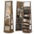 SONGMICS HOME Standing Jewelry Cabinet, Full Length Mirror with Storage, Swivel Jewelry Armoire, Lockable Rotating Jewelry Organizer, Rear Shelves, Bedroom Organization, Rustic Brown UJJC006X01SH