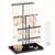 SONGMICS Jewelry Organizer Stand, Steel and Plush Fabric 3-Tier Necklace Holder, 7.1 x 4.3 x 11.6 Inch, with 10 Storage Bags for Rings and Earrings, Ink Black, CAELEY Collection UJJS036B101