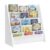 SONGMICS Kids Bookshelf, 4-Tier Sling Bookcase, Fabric Organizer for Toddlers, Child-Friendly Storage Rack for Playroom, 24.6 x 9.8 x 23.6 Inch, Cloud White and White, TEZA Collection UGKR079WB01