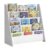 SONGMICS Kids Bookshelf, 4-Tier Sling Bookcase, Fabric Organizer for Toddlers, Child-Friendly Storage Rack for Playroom, 24.6 x 9.8 x 23.6 Inch, Dove Gray and White, TEZA Collection UGKR079GD01