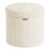 SONGMICS Mazie Collection – Round Storage Ottoman, Folding Footrest Stool with Removable Lid, Easy Assembly, PU Leather Vanity Stool for Bedroom, Living Room, Entryway, Cream White ULSF609WD01