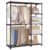 SONGMICS Portable Closet, Freestanding Closet Organizer, Clothes Rack with Shelves, Hanging Rods, Storage Organizer, for Cloakroom, Bedroom, 44.1 x 16.9 x 65 Inches, Black URYG24BK