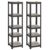 SONGMICS Standing Shelves, Set of 2, Bookcase, Storage Shelf, 5 Shelves, Adjustable, 37 x 37 x 150 cm, Each Load Capacity up to 400 kg, for Kitchen, Living Room, Greige-Black, GLR037B12