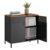 SONGMICS Storage Cabinet, Metal Cabinet, Sideboard with 2 Doors, 15.7 x 31.5 x 29.9 Inches, Magnetic Closure, Adjustable Shelf, Steel Frame, Rustic Brown and Black ULSC102B01