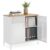 SONGMICS Storage Cabinet, Metal Cabinet, Sideboard with 2 Doors, 15.7 x 31.5 x 29.9 Inches, Magnetic Closure, Adjustable Shelf, Steel Frame, Natural Beige and White ULSC102W57