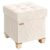 SONGMICS Storage Ottoman, Textured PU Leather Footstool with Legs, Footrest with Cushion, for Living Room and Bedroom, 15 x 15 x 15.7 Inches, White, Minota Collection ULSF523WD01