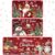 Sonwyoung 3 Pcs Christmas Kitchen Rugs and Mats Set, Red Xmas Non Slip Floor Mats, Waterproof Runner Rug with Santa, Snowman & Christmas Tree for Winter Kitchen Bathroom Door Party Decor