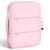 Sooez Cute Zipper Binder Bag, 1 Inch Binders 3 Ring O-Ring with Handle, 5-Tab Divider Accordion File Organizer, 500-Sheet Capacity Three Ring Binder, Multi-Pocket Organizer for School Supplie, Pink