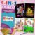 SOOVSY 4-in-1 Foil Art Craft Kit for Girls Ages 4-8 – Mess-Free, No-Glue Foil Fun, Scratch Art, Crayon Coloring & Watercolor – Unicorn & Princess Themes – Birthday Gift, Travel Toy, Kindergarten Gift
