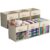 Sorbus 11 Inch Storage Bins with Clear Window – 6 Foldable Baskets for Organizing Clothes, Toys, Books – Sturdy Collapsible Fabric Storage Cubes with Handle – Storage Baskets for Shelves, Closets
