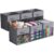 Sorbus 11 Inch Storage Bins with Clear Window – 6 Foldable Baskets for Organizing Clothes, Toys, Books – Sturdy Collapsible Fabric Storage Cubes with Handle – Storage Baskets for Shelves, Closets
