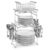 Sorbus Buffet Caddy — 7-Piece Stackable Set Includes Plate, Napkin, and Silverware Holder, 3-Tier Detachable Tabletop Organizer Ideal for Kitchen, Dining, Entertaining, Parties, Thanksgiving (Silver)