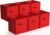 Sorbus Foldable Storage Cubes – 6 Fabric Baskets for Organizing Pantry, Shelf, Toy Box, Cubby, Closet Organizer – 11 Inch Collapsible Closet Organizers and Storage Bins – Red Storage Cubes with Handle