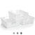 Sorbus Set of 3 Large Woven Storage Baskets – Mesh Hand-Woven Baskets for Organizing, Fabric Storage Bins for Linen Closet Organizer, Storage Baskets for Shelves and Home Organization (White)