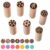 Sorcristy 7PCS Wooden Clay Stamps Set, 2″x0.6″ Round Column Pottery Stamps