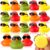 Sosation 36 Packs Mini Rubber Ducks with Sunglasses, 2.2 Inch Thanksgiving Squeaky Bath Toys, Float Bathtub Duckies for Party Favors, Carnival Prizes, Thanksgiving Decor