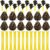 Sosation 36 Pcs Cheerleading Pom Poms and Thunder Sticks, Black Gold