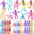Soulchen 24 Pcs Pop Tubes Sensory Toys for Kids Boys Girls Pop Tube Telescopic Suction Cup Toys Monkey Alien Giraffe Funny Fidget Travel Toy for Airplane Trip Car Activities