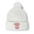 Speedy Pros Pom Pom Beanies for Women Poland Polska Embroidered Country Seal Flag Skull Cap World Cup Soccer Flags Winter Hats for Men Acrylic 1 Size White Design Only
