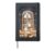 Spooky Cute Ghost Library with Pumpkins Whimsical Bookshelf Hardcover Journal, Black