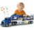 SpringFlower 21″ Semi Truck Toy, 3 4 5 6 Year Old Boys Toddlers Police Truck Toy with Racing Car and Helicopter, 3 in 1 Police Car Toy, Birthday Gifts for Kids Child 3 4 5 6 Years Old