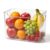 Spwejsr Refrigerator Side Door Organizer, Clear PET Storage Bin with Side Handles, Fridge Shelf Organizer for Snacks, Fruits and Food, Space Saving Storage for Home Kitchen (Large- White 1PCS)