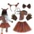 Squirrel Girl Cosplay with Tail Bow Tie Halloween Comfortable Dress