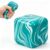 Squishy Squeeze Toy, Slow Rising Square Sensory Stress Ball, Summer Cooling Fidget Toy for Anxiety Relief, Portable Hand Squeeze Toy for Kids Adults (Transparency + White and Green)