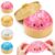 Squishy Toys 4 Pack, Stress Balls Squeeze Toy with Food Steaming Box