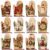 Sratte 12 Pcs Christmas Oven Mitts Retro Heat Resistant Santa Snowman for Kitchen Cooking Baking BBQ Home Decor Gifting