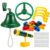 Sratte 17 Pcs Playground Accessories for Kids, Outdoor Swing Set Attachment with Ship Wheel, 10 Rock Climbing Holds, 4 Safety Handle, Hanging Bell, 3X Telescope for Backyard Playhouse Treehouse
