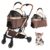 SRECELL Foldable Pet Stroller with Detachable Basket for Travel and Walks