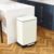 SRJunidexor 17 Gallon Pedal Trash Can w/Quiet Soft Close Lid and Removable Inner Bucket, Dual Mode Lid Lock and Slow Close Mechanism, Detachable Wheels for Kitchen Home (White, 17, Gallons)