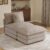 SRJunidexor Modular Sectional Sofa, Armless 1-Seat Sofa with Ottoman, Light Coffee Chenille Couch with 2 Pillows, Flexible U-Shape Design for Small Apartment Living Room Home Theater