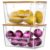 Stackable Storage Bins with Bamboo Lids, 2-Pack, 28x18x18cm