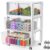 Stackable Storage Drawer Carts with Wheels, Extra Large Storage Bins 3 Tier 5Pull-Out Drawers, Clear Plastic Storage Cabinet Organizer Container for Home Office Bedroom Bathroom Art Crafts Under Desk