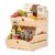 Stackable Wooden Storage Baskets, 2 Piece Kitchen Counter Organizer with Handles, Produce Basket for Fruits, Vegetables, Potatoes, Onions, Snacks and Pantry Organization