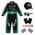 Stadget 6Pcs Race Car Driver Costume Racer Outfit Racing Jumpsuit Hat Sunglasses Gloves Flag Medal Halloween Cosplay Suit，Green：9-10Y